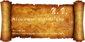 Nicsinger Viktória névjegykártya